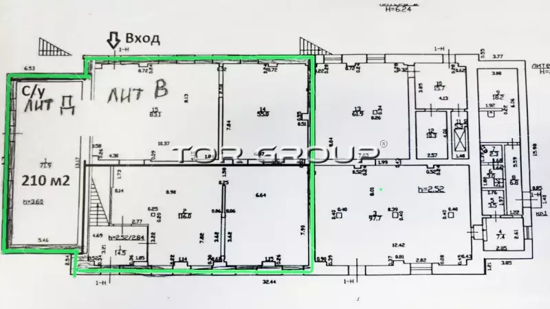 Склад/производство/магазин 210 м2-99. План объекта