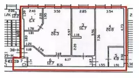 Аренда офиса 89 м2 с кухней-99. План объекта