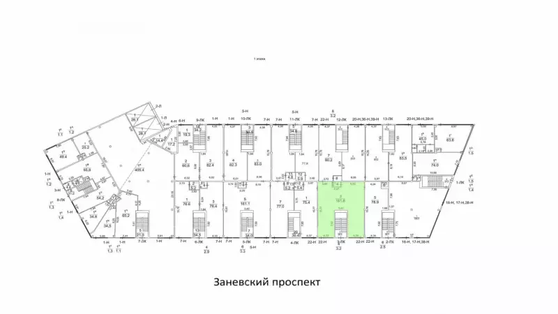 Аренда торгового помещения 164.8 кв.метров, 1 этаж-99. План объекта