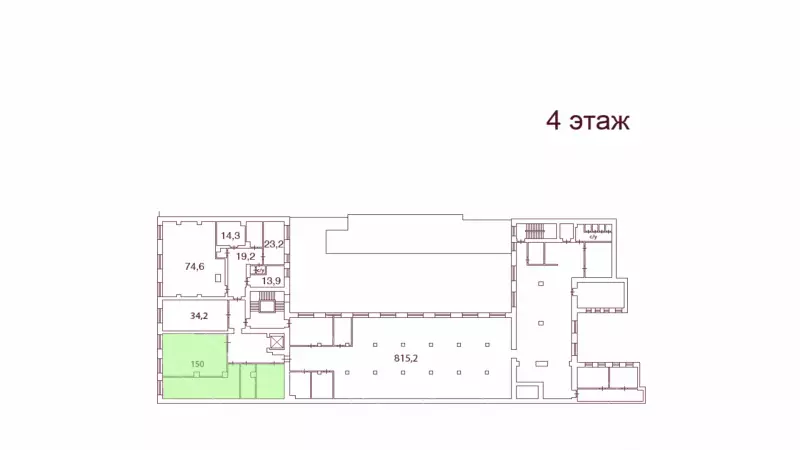 Аренда офиса 433 кв.метров, 4 этаж-99. План объекта