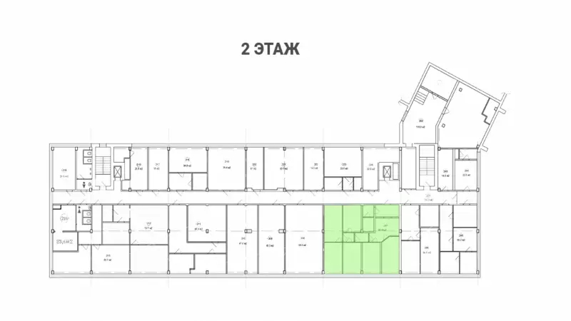 Аренда офиса 118.2 кв.метров, 2 этаж-99. План объекта