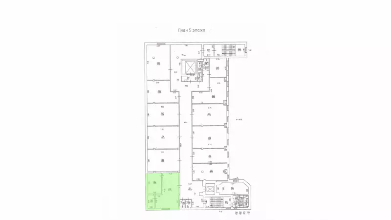 Аренда офиса 67.7 кв.метров, 5 этаж-99. План объекта