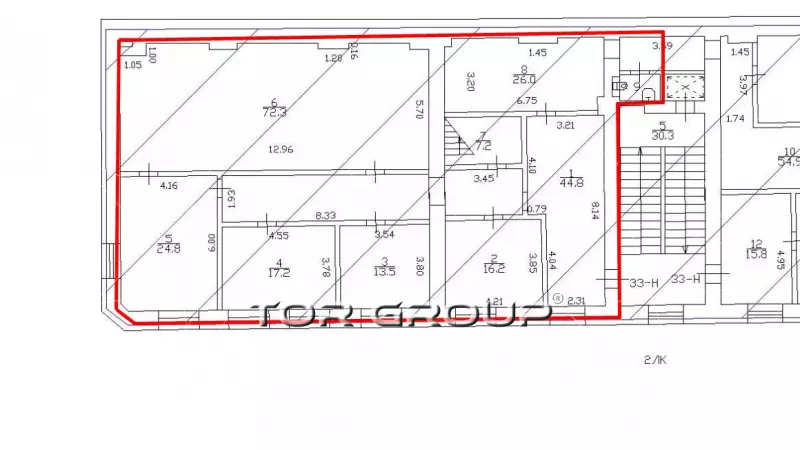 Офис 215 м2 у метро, есть лифт-99. План объекта