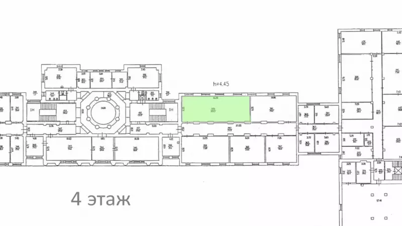 Аренда офиса 105.5 кв.метров, 4 этаж-99. План объекта