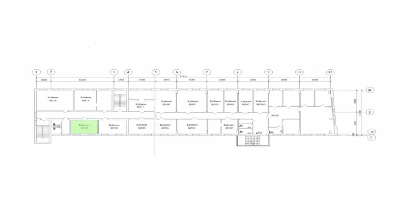 Аренда офиса 19 кв.метров, 3 этаж-99. План объекта