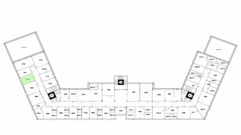 Аренда офиса 25.1 кв.метров, 3 этаж-99. План объекта