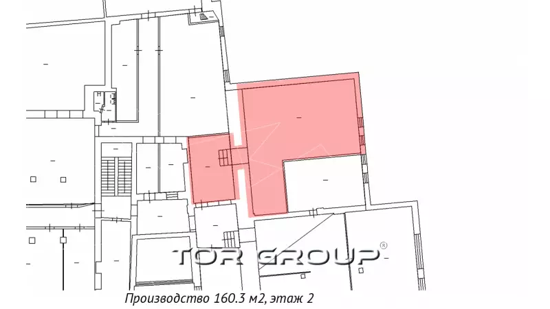 Аренда склада 160.3 кв.метров, 2 этаж-99. План объекта