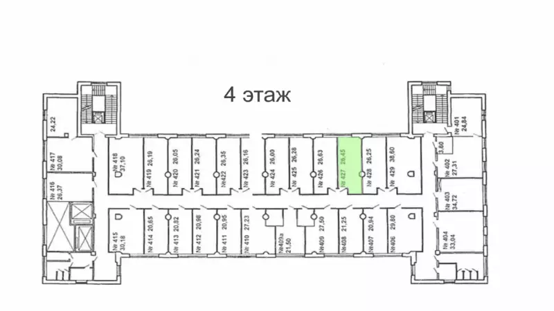 Аренда офиса 26.5 кв.метров, 4 этаж-99. План объекта