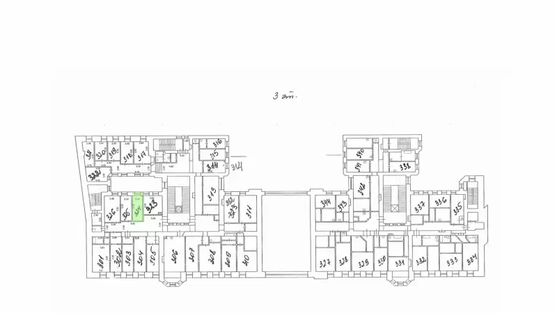 Аренда офиса 12.1 кв.метров, 3 этаж-99. План объекта