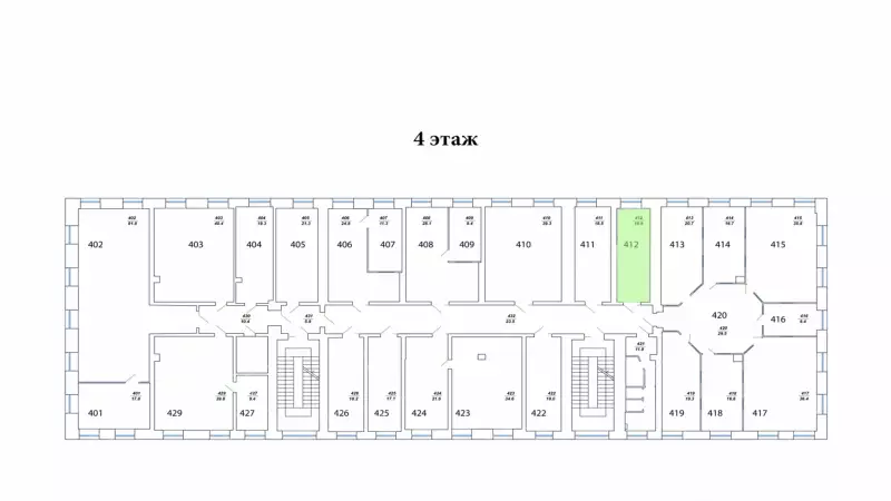 Аренда офиса 18.6 кв.метров, 4 этаж-99. План объекта