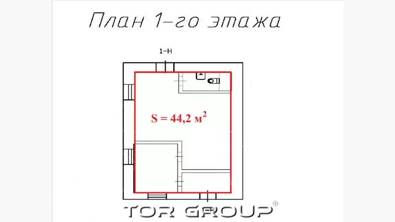 Аренда 44.2 кв.метров, 1 этаж-99. План объекта