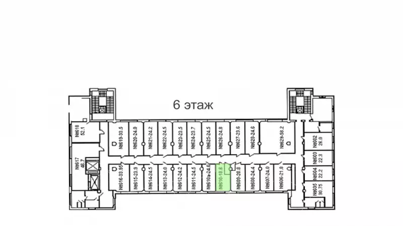Аренда офиса 24.5 кв.метров, 6 этаж-99. План объекта
