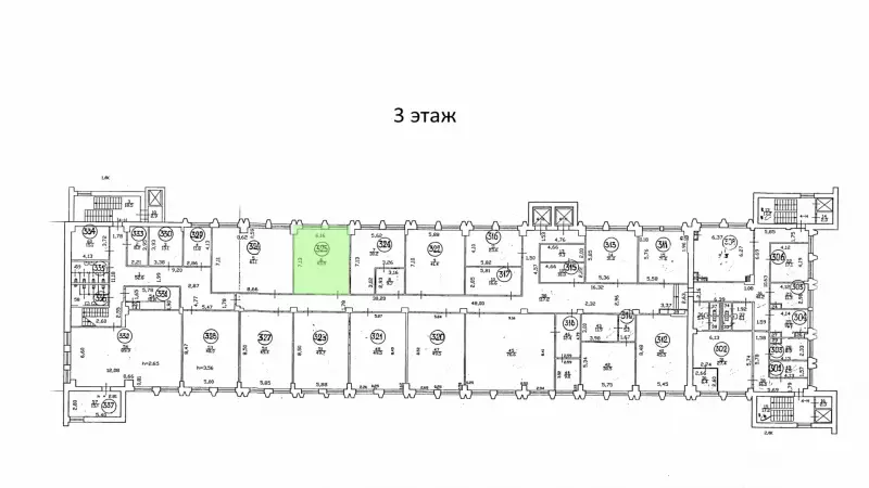Аренда офиса 43.5 кв.метров, 3 этаж-99. План объекта
