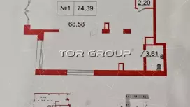 Аренда торгового помещения 72 кв.метров, 1 этаж-99. План объекта