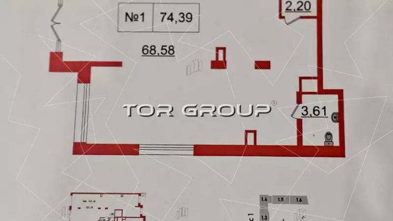 Аренда торгового помещения 72 кв.метров, 1 этаж-99. План объекта