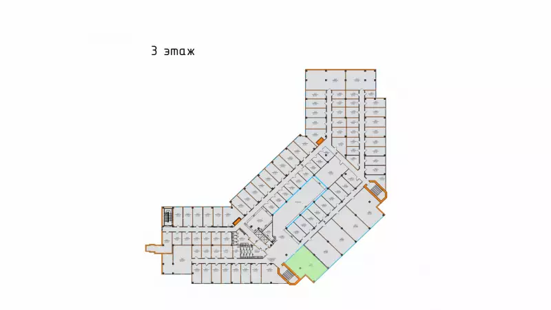 Аренда офиса 75 кв.метров, 3 этаж-99. План объекта
