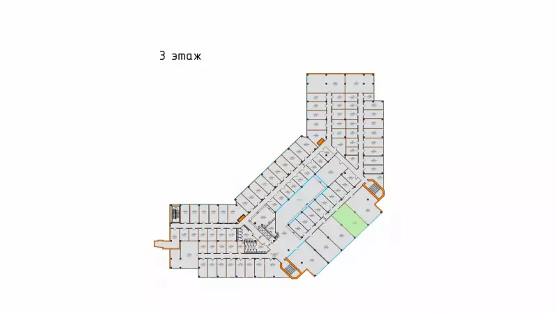 Аренда офиса 62.4 кв.метров, 3 этаж-99. План объекта