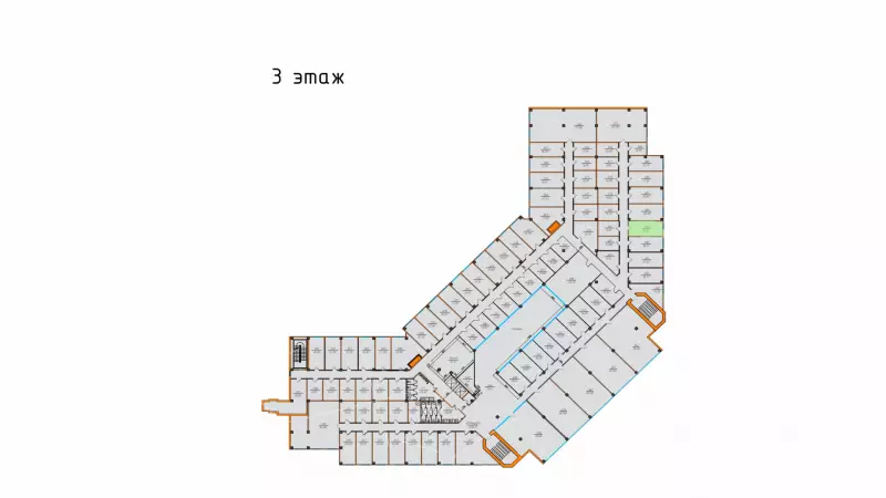 Аренда офиса 16.9 кв.метров, 3 этаж-99. План объекта
