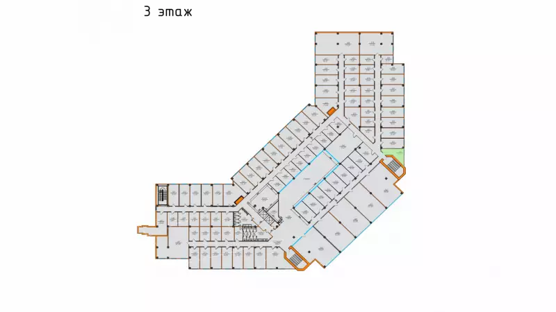 Аренда офиса 21.7 кв.метров, 3 этаж-99. План объекта