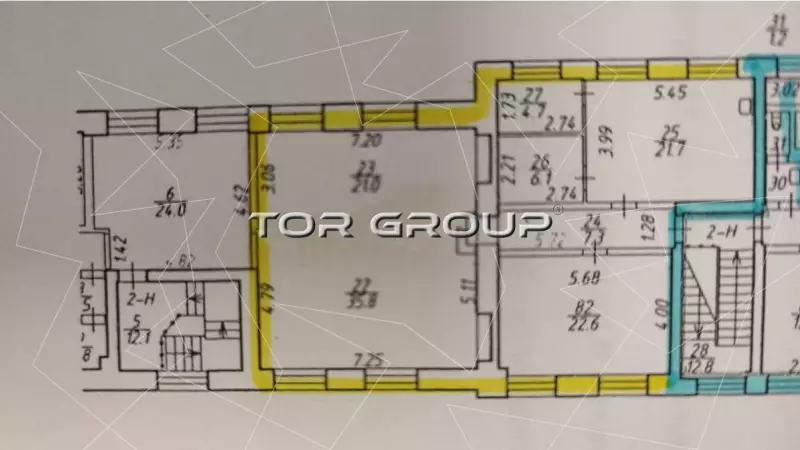 Офис 128 м&sup2; у метро Балтийская-99. План объекта