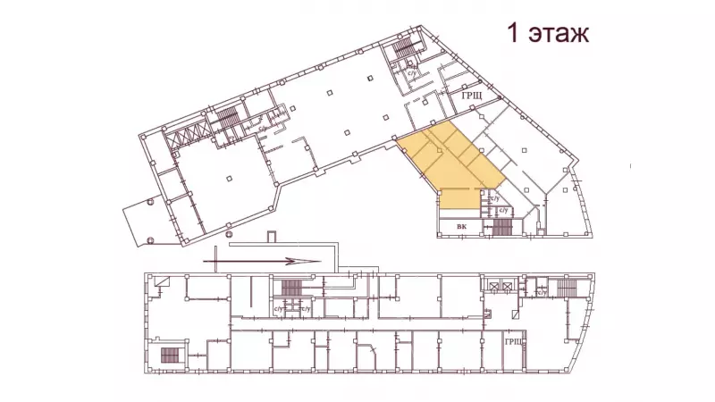 Аренда офиса 167 кв.метров, 1 этаж-99. План объекта
