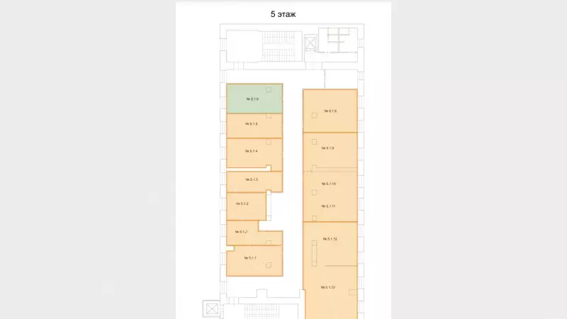 Аренда офиса 26.6 кв.метров, 5 этаж-99. План объекта
