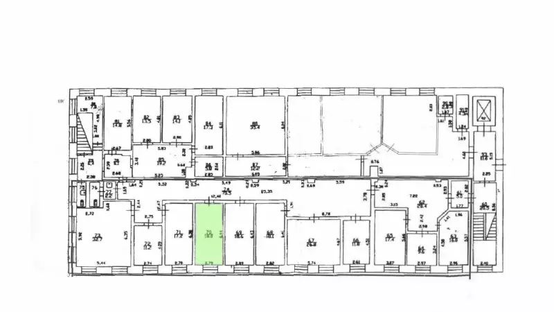 Аренда офиса 18 кв.метров, 3 этаж-99. План объекта