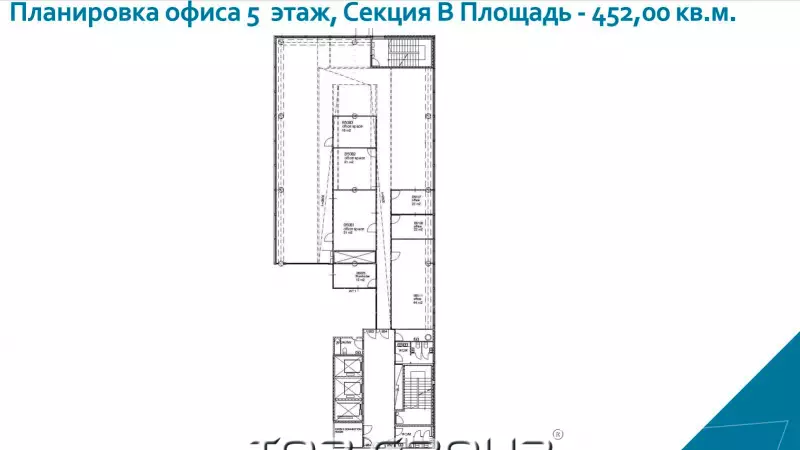 Аренда офиса 452 кв.метров, 5 этаж-99. План объекта
