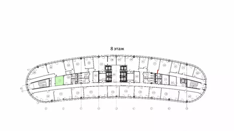 Аренда офиса 14.1 кв.метров, 8 этаж-99. План объекта