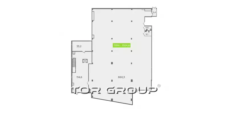 Аренда торгового помещения 1024.4 кв.метров, 1 этаж-99. План объекта