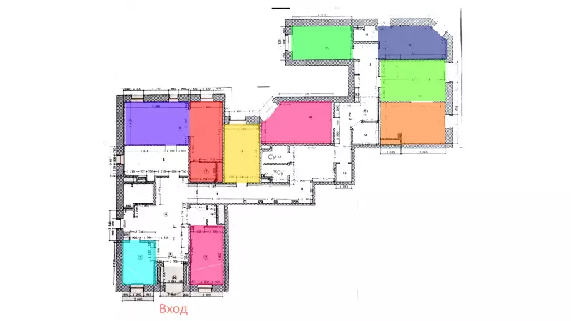 Продажа офиса клиники 270 метров-99. План объекта