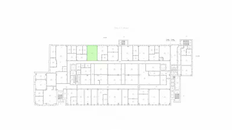 Продажа офиса 53.2 кв.метров, 3 этаж-99. План объекта