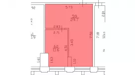Аренда офиса 41.3 кв.метров, 3 этаж-99. План объекта