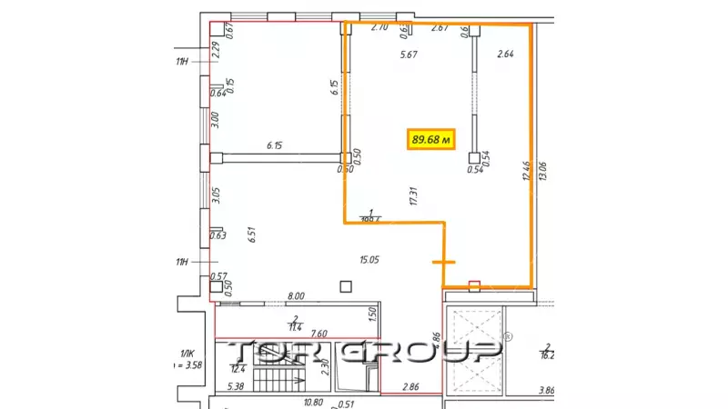Аренда торгового помещения 210 кв.метров, 2 этаж-99. План объекта