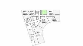 Продажа офиса 35.59 кв.метров, 2 этаж-99. План объекта