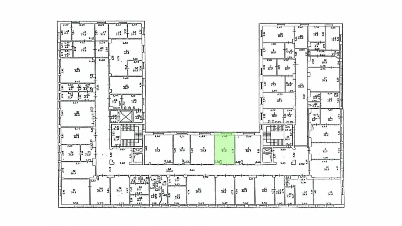 Аренда офиса 27.3 кв.метров, 3 этаж-99. План объекта