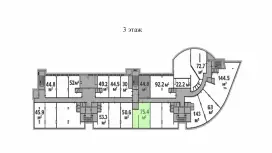 Аренда офиса 75.4 кв.метров, 3 этаж-99. План объекта