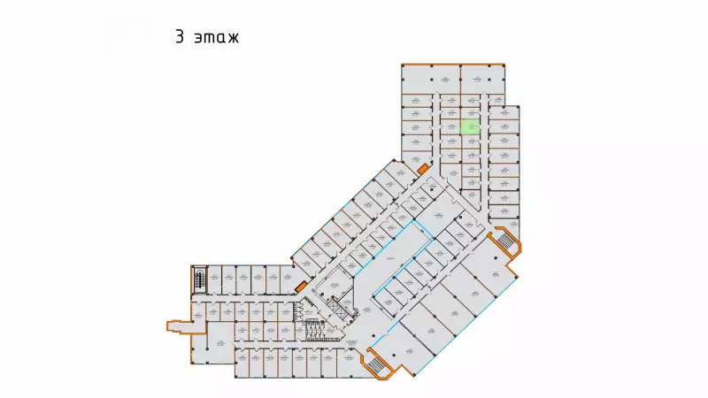 Аренда офиса 13 кв.метров, 3 этаж-99. План объекта
