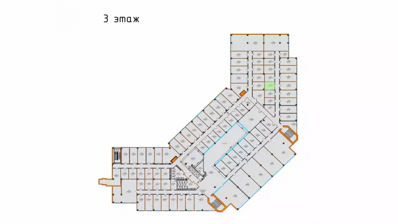 Аренда офиса 11.7 кв.метров, 3 этаж-99. План объекта