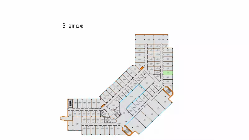 Аренда офиса 19.7 кв.метров, 3 этаж-99. План объекта