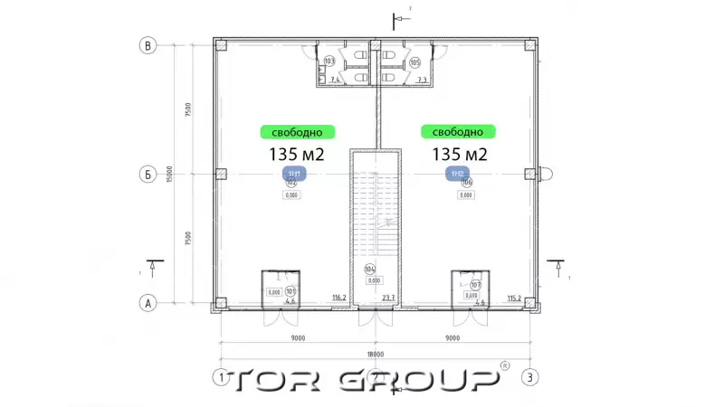 Продажа офиса 135 кв.метров, 1 этаж-99. План объекта