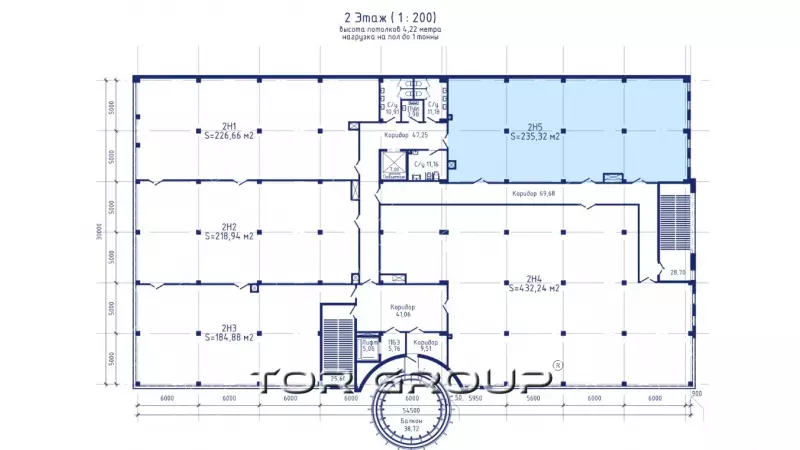Продажа офиса 432.24 кв.метров, 2 этаж-99. План объекта