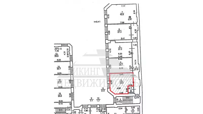 Аренда офиса 32 кв.метров, 2 этаж-99. План объекта