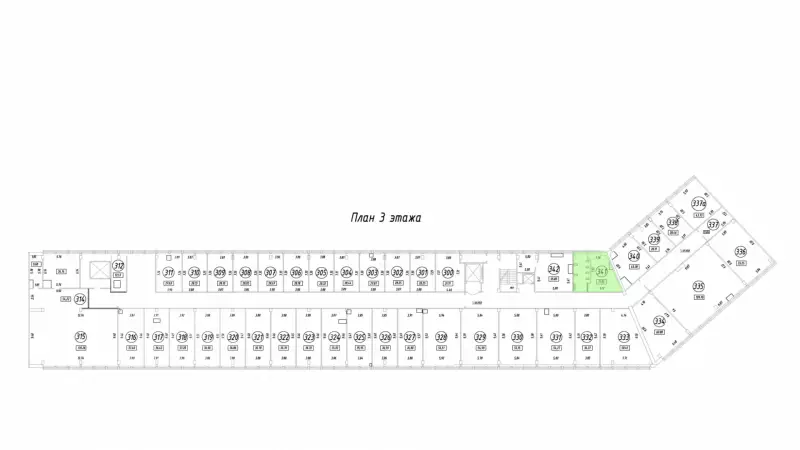 Аренда офиса 32 кв.метров, 3 этаж-99. План объекта