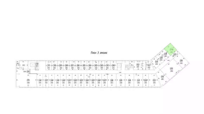 Аренда офиса 45 кв.метров, 3 этаж-99. План объекта