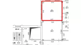 Аренда офиса 35.5 кв.метров, 6 этаж-99. План объекта
