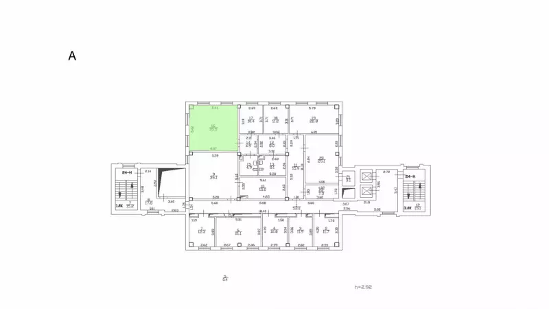 Аренда офиса 35.5 кв.метров, 6 этаж-99. План объекта