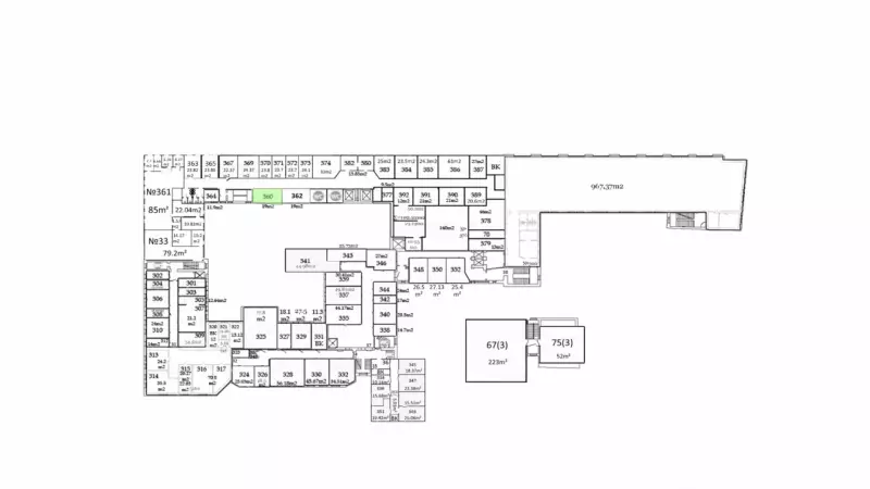 Аренда офиса 19 кв.метров, 3 этаж-99. План объекта