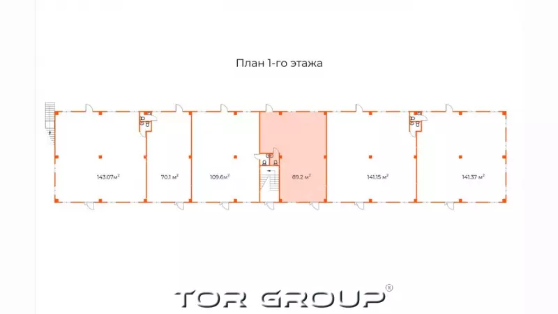 Аренда склада 89.2 кв.метров, 1 этаж-99. План объекта