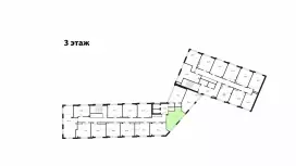 Продажа офиса 33.44 кв.метров, 3 этаж-99. План объекта